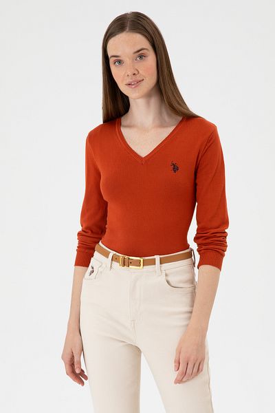 U.S. Polo Assn. Women's Tile V-Neck Basic Sweater 50313590-Vr031