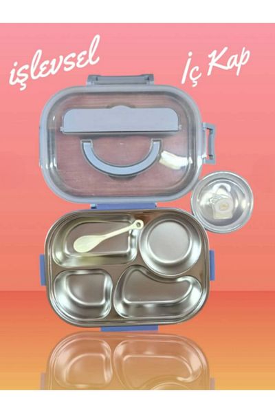Benittokids Relaxion Four Compartment. Stainless Steel, Food Storage and Transport Container/Box Bnt465