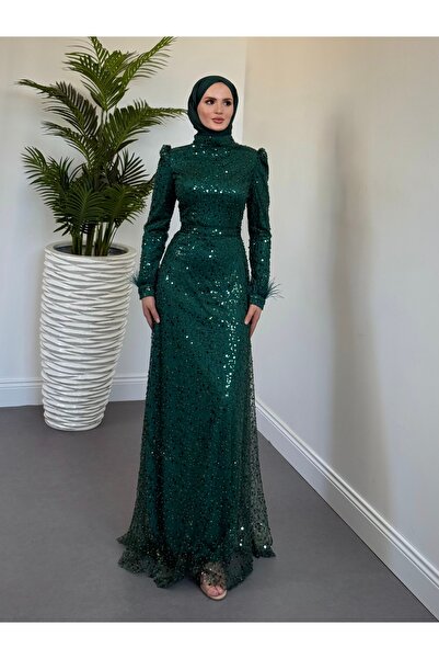 Sezi Moda Giyim Milano Pul Detaylı Abiye