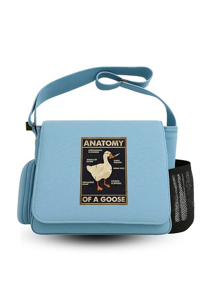 Toum BlackCo Duck Anatomy Printed Unisex Green Messenger Bag