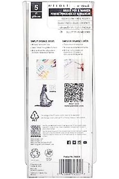 Zebra Pen MILDLINER BRUSH DBLE WARM 5PK