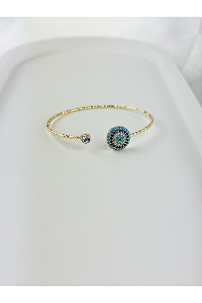 Fubena Yerli Üretim 14K Altın Kaplama 4050 Zirkon Taşlı Mine Parıltılı Bilezik