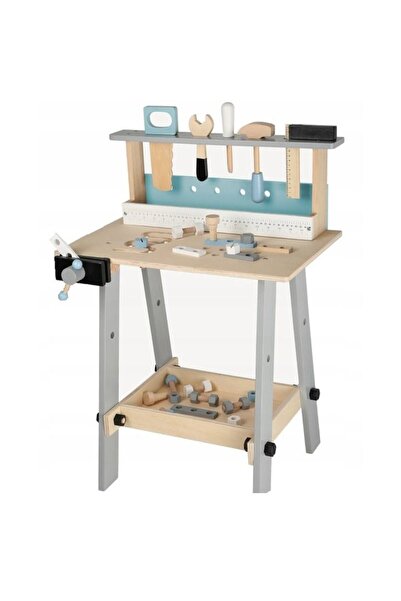 İSP Atelier de Lucru din Lemn cu 32 Unelte si Accesorii, 75 CM Inaltime "ISP ECOTOYS", pentru Co