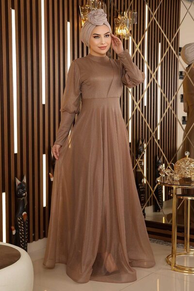 Missvalle Ασημί βραδινό φόρεμα με λεπτομέρεια με φερμουάρ σε Cuff Mink 12253