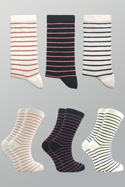 KARDEŞLER ÇORAP Women's Multicolored Cotton Socks 3 Pack