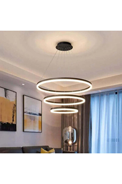 KORMAN TECHNIK LED pendant chandelier with remote control CASIANA 130W,, Cold/Warm/Neutral light, Dimmable, Black,