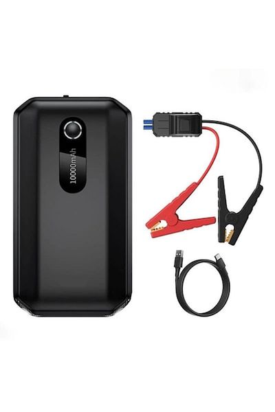 SOHO Jump Starter Power Air, Power Bank 10000mAh, 1000A, USB Type-C, with Starter Clamps and Built-I