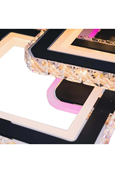 KORMAN TECHNIK LED Chandelier with Remote Control LEILA RGB 237W,, Dimmable, Glossy Chrome Black,