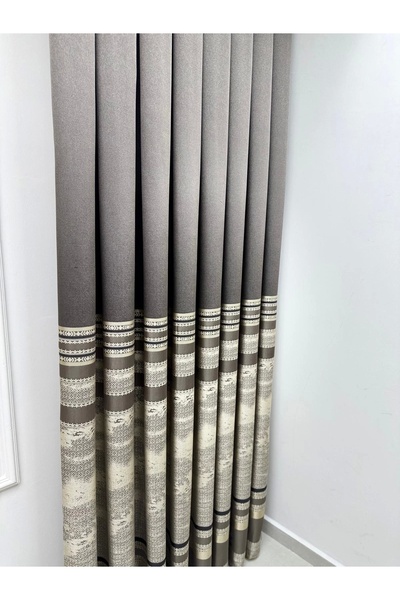 NİVEMESHOME Urla V-5302 Toprak 1/3 Sik Piled Background Curtain Apm