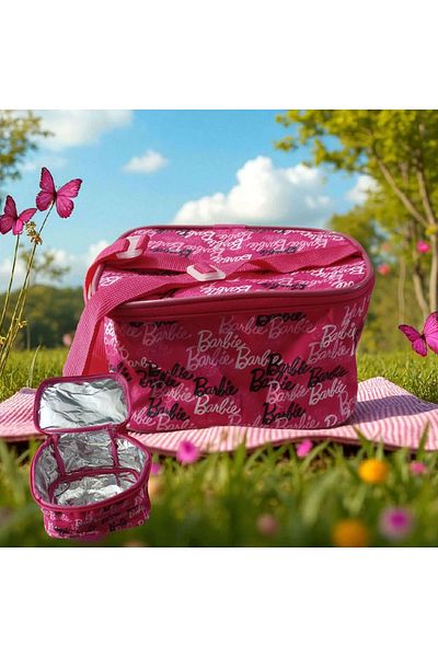 ÇEÇEN HOME Barbieli Girl's Thermal Lunch Box, 1 Main Compartment Portable Lunch Box for School
