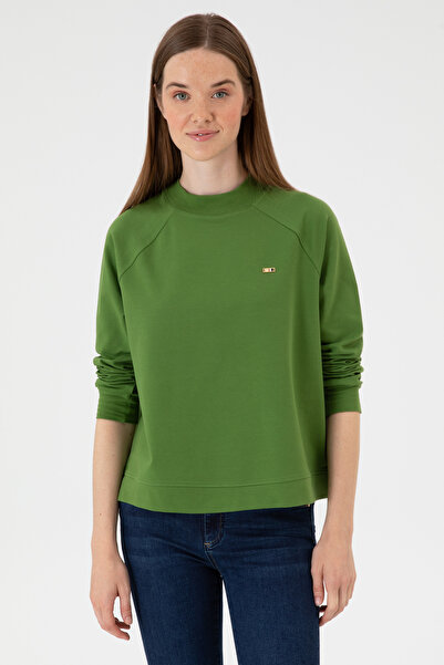 U.S. Polo Assn. Kadın Yeşil Regular Bisiklet Yaka Basic Sweatshırt 50313610-VR054