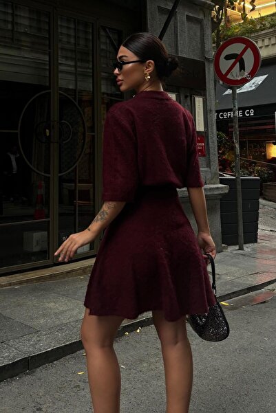 Lijuri Yakası Taşlı Şardonlu Mini Etekli Takım 10002 R4-I-K3