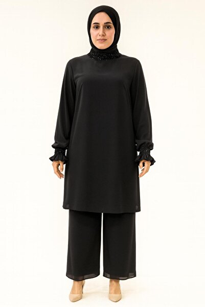 çınar özkan 5061 TUNİĞİN YAKASI VE KOL UÇLARI BONCUK İŞLEMELİ KOL UCU VE YAKA...