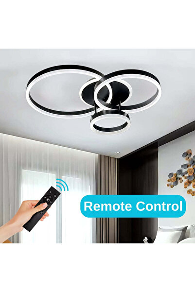 KORMAN TECHNIK Πολυέλαιος LED με τηλεχειριστήριο RIGA LILITH, 94W, 3 κύκλοι, ρυθμιζόμενος, μαύρος