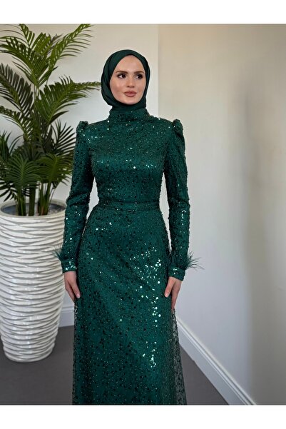 Sezi Moda Giyim Milano Pul Detaylı Abiye