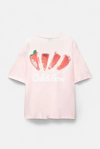 Pull & Bear STWD T-shirt with strawberry graphic