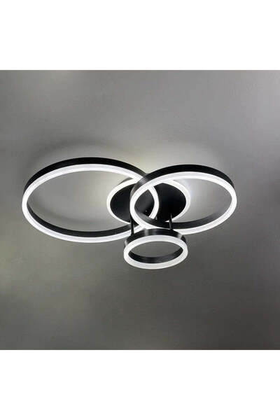 KORMAN TECHNIK LED Chandelier with Remote Control RIGA LILITH, 94W, 3 Circles, Dimmable, Black