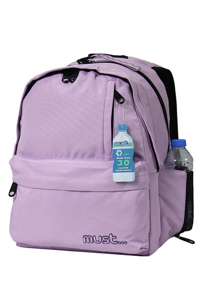 MUST 584181 Light Purple Double Pocket Primary School Backpack-Lilac