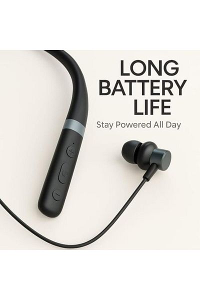 Generic Daw Link Neckband Headphones | Wireless Bluetooth 5.2 Earbuds with Built-In Microphone | Ultra Light