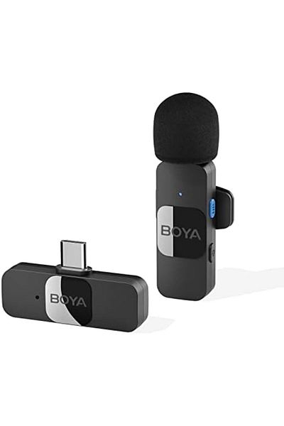 BOYA Wireless Lavalier Microphone BY-V10 (Type C TX+RX), Hypercardioid, Gray