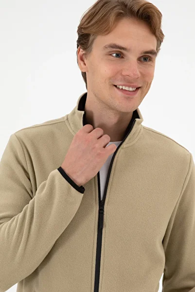 U.S. Polo Assn. Men's Light Khaki Knitted Cardigan 50313779-Vr183
