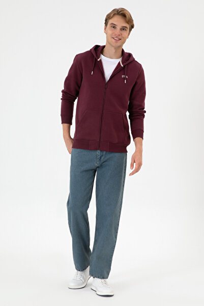U.S. Polo Assn. Erkek Regular Fit Koyu Bordo Şardonlu Örme Hırka 50313755-VR177