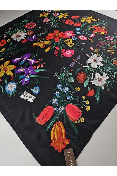 Webinay Home Voile Silk Scarf New Season Scarf Hijab Flower Themed Silk Scarf