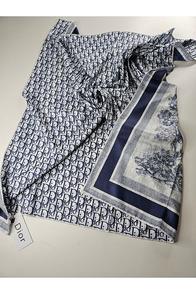 Webinay Home Double Sided Twill Scarf New Season Silk Scarf Silk Scarf Hijab 2 Different Patterns