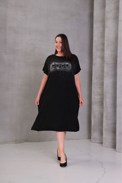 Esina Viscose Oversize Dress with Stone Detail