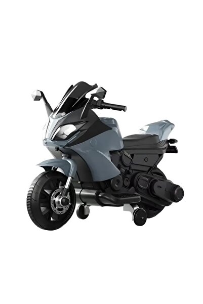 Nichiduta Motocicleta electrica pentru copii Thunder Black cu roti ajutatoare,scaun din piele ecolog