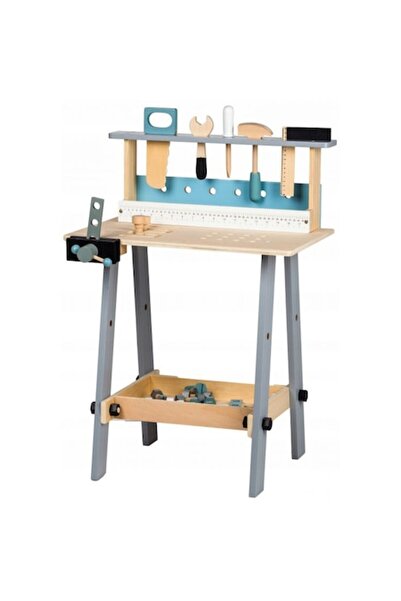 İSP Atelier de Lucru din Lemn cu 32 Unelte si Accesorii, 75 CM Inaltime "ISP ECOTOYS", pentru Co