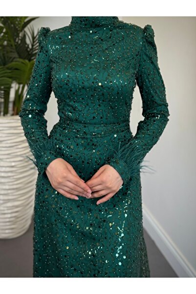 Sezi Moda Giyim Milano Pul Detaylı Abiye