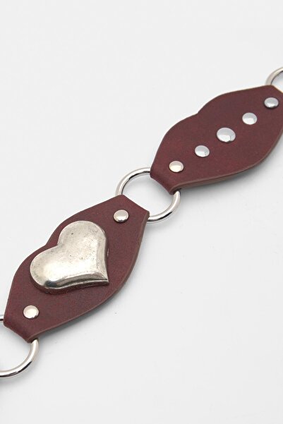 Pull & Bear Faux leather belt with hearts