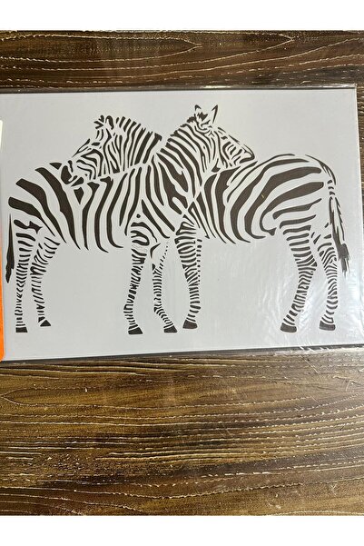 Atölyeizgi Zebra Çift Tasarım Dekoratif Stencil Şablon – 30x20 cm
