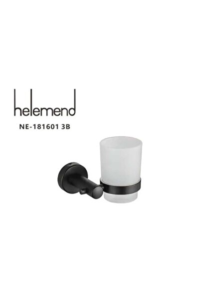 helemend حامل فرشاة الأسنان بقاعدة من الفولاذ المقاوم للصدأ - أسود