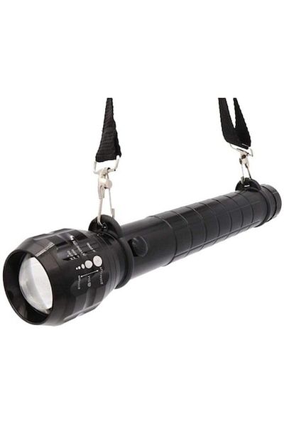 Bibilel Lantern Baton with LED and Compass, Strap Included, Aluminum, Black, BBL2280