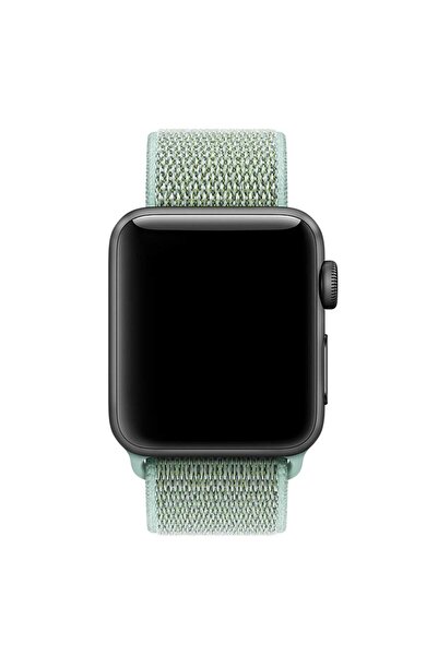 Bibilel Curea pentru Apple Watch, 38-40mm, Textil, Alb-Verde