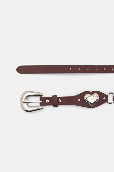 Pull & Bear Faux leather belt with hearts