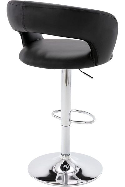 rexa Brage Living Modern Adjustable Bar Stool – Wide Swivel Faux Leather Seat with Hollow Backrest