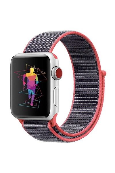 OEM Textile Strap in Gray and Orange Shades for Apple Watch, Size 42-44mm