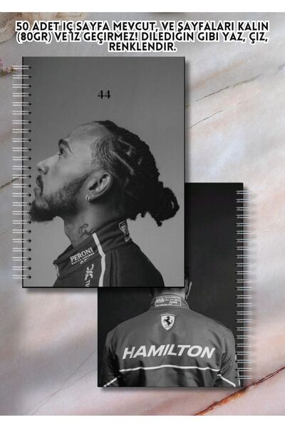 merccuri crafts Lewis Hamilton A4 Spiral School Notebook 50 Sheets - Lined, Pvc Coated Waterproof Hard Cover