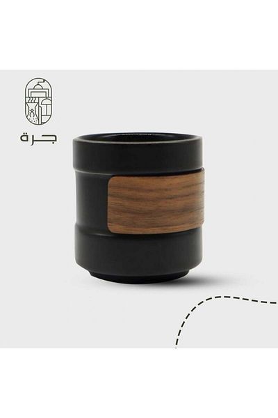 Solaf 150ml Luxury Black Ceramic Coffee Mug for Hot Drinks Elegant and Modern Design from Jar