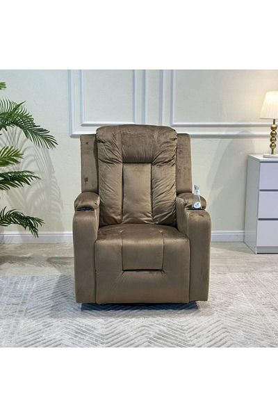 Trendat Brown Rocking and Swivel Recliner Chair