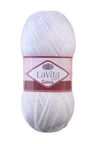 LaVita Yarn Fir pentru tricotat manual Gonca 100% acrilic 100gr (1002 OPTİK)
