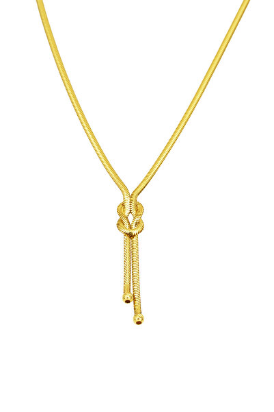 Bilezikci Balıksırtı Zincir Kolye 14 Ayar Altın