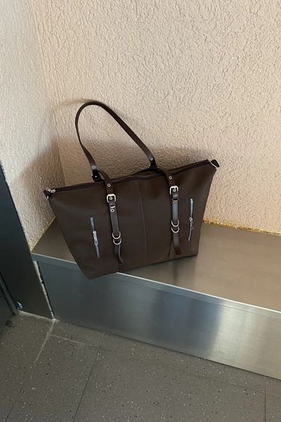 LEONAS Multi-Eye Cross Strap Waterproof Fabric Women's Hand and Shoulder Bag Lony St0007 Bitter Brown