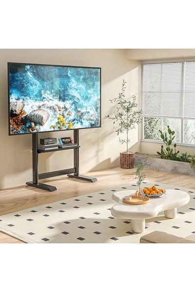HAMOOD TV SA Heavy-Duty Stand for Large Flat and Curved Screens, Adjustable Height, VESA up to 800x600 mm, Suppor