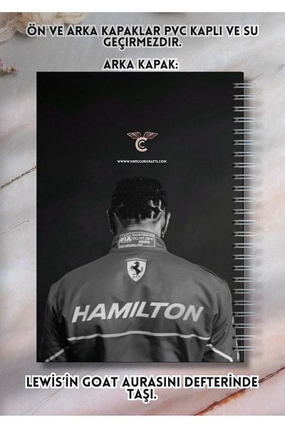 merccuri crafts Lewis Hamilton A4 Spiral School Notebook 50 Sheets - Lined, Pvc Coated Waterproof Hard Cover