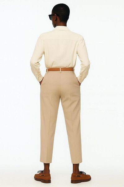 AMİDA Women's Camel Belted Trousers - 2526