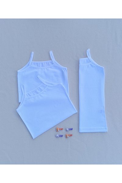 siyalife Plain Lycra Stretch Fabric 3-Piece White Children's Undershirt